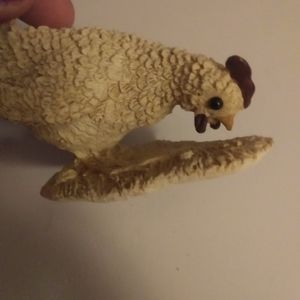 White Chicken Figurine eating